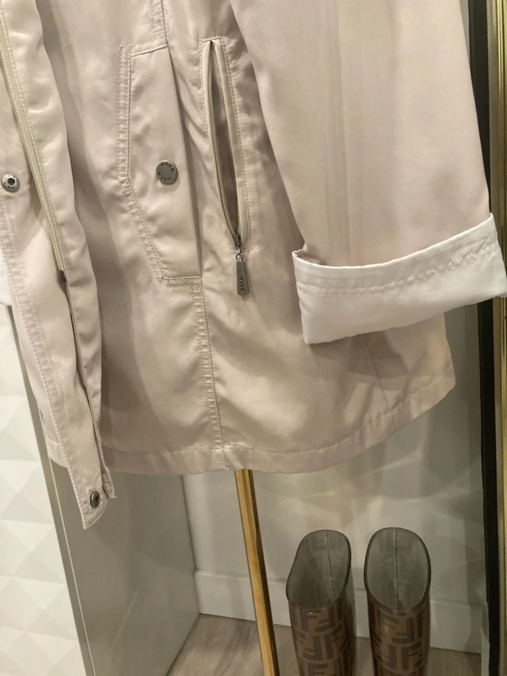 Alia Light Beige Hooded Utility Jacket - Picture 4 of 7